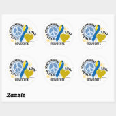 Sticker Rond Down Syndrome Peace Love Advocate (Feuille)