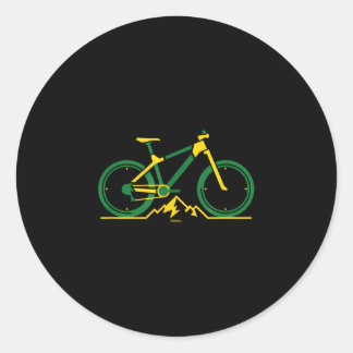 Sticker Rond Downhill mountain bike in bright green and yellow