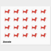 Sticker Rond Doxie - Dacshund (Feuille)