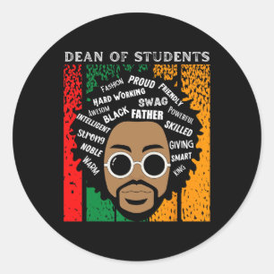Sticker Rond Doyen Noir Des Étudiants Roi Black Histoire Mois M