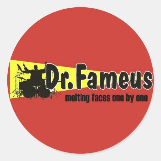 Sticker Rond dr. fameus photoshoped 2 exemplaires