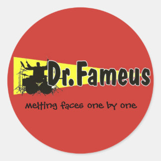 Sticker Rond dr. fameus photoshoped plain, fondre des visages u