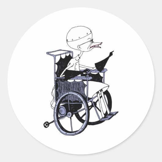 Sticker Rond Dr Finkelstein Scientifique Fou Bébé (Devant)