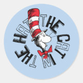 Sticker Rond Dr Seuss | Chat dans l'art rond Casquette (Devant)