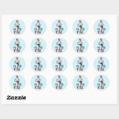 Sticker Rond Dr Seuss | Chat dans le Casquette, Chose un & Chos (Feuille)