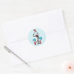 Sticker Rond Dr Seuss   Chat dans le Casquette, Chose un & Chos