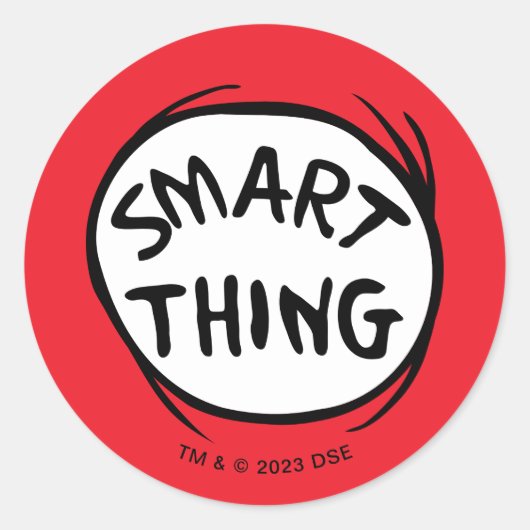 Sticker Rond Dr Seuss | Chose Une Deux - Chose Intelligente (Devant)