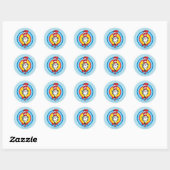 Sticker Rond Dr. Seuss | Graphisme de tête de Chat dans le Chap (Feuille)