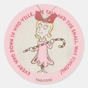 Sticker Rond Dr. Seuss Grinch Cindy-Lou Who - Citation Mign