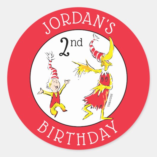 Sticker Rond Dr Seuss | Joyeux anniversaire pour vous (Devant)