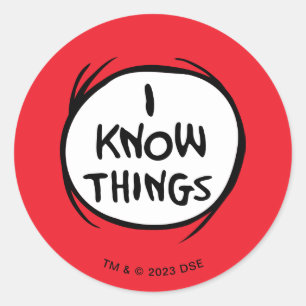 Sticker Rond Dr Seuss   La Chose Deux - Je Connais Les Choses