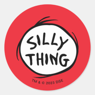 Sticker Rond Dr Seuss   La Chose Une Deux - La Chose Silly