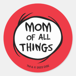 Sticker Rond Dr. Seuss Thing One Thing Two - Maman of all Thing