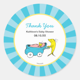 Sticker Rond Dr. Seuss Un Poisson - Remerciements pour Baby S