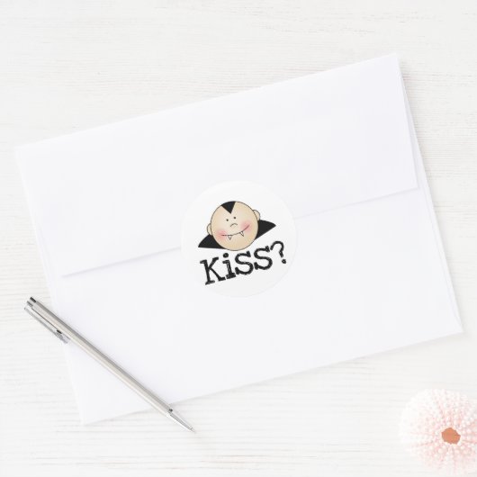 Sticker Rond Dracula Kiss (Enveloppe)