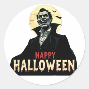 Sticker Rond Dracula vous souhaite une nuit Éffrayante