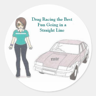 Sticker Rond Drag Racing le meilleur amusant en ligne droite