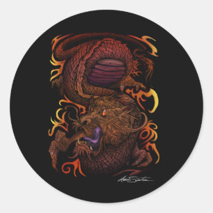 Sticker Rond Dragon