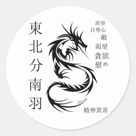 Sticker Rond Dragon (Devant)