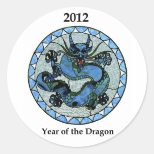 Sticker Rond Dragon 2012 de Zazzle