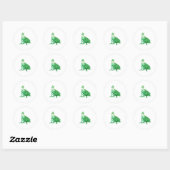 Sticker Rond Dragon à assise vert clair (Feuille)