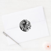 Sticker Rond dragon and tiger yin yang (Enveloppe)