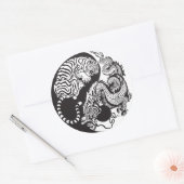 Sticker Rond dragon and tiger yin yang (Enveloppe)