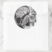 Sticker Rond dragon and tiger yin yang (Sac)