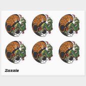 Sticker Rond dragon and tiger yin yang (Feuille)