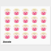 Sticker Rond Dragon Anniversaire Rose (Feuille)