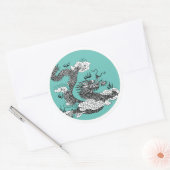 Sticker Rond Dragon asiatique (Enveloppe)
