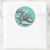 Sticker Rond Dragon asiatique (Sac)