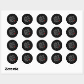 Sticker Rond Dragon avec symbole chinois (Feuille)