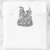 Sticker Rond Dragon avec Zombie (Sac)