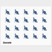 Sticker Rond Dragon bleu (Feuille)