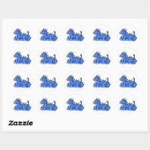 Sticker Rond Dragon Bleu Bébé (Feuille)