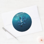 Sticker Rond Dragon bleu de la mer (Enveloppe)