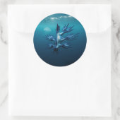 Sticker Rond Dragon bleu de la mer (Sac)