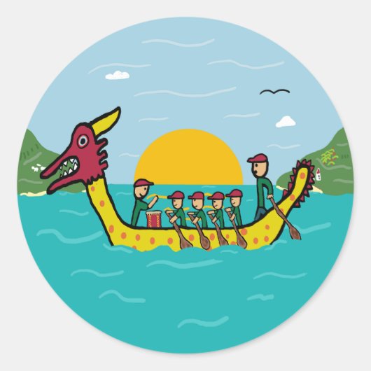 Sticker Rond Dragon Boat Racing (Devant)