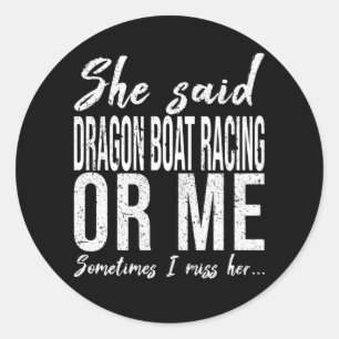 Sticker Rond Dragon Boat Racing drôle d'idée cadeau