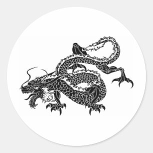 Sticker Rond Dragon chinois