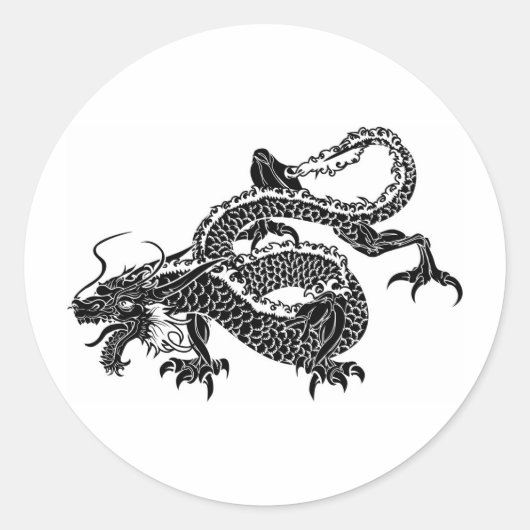 Sticker Rond Dragon chinois (Devant)