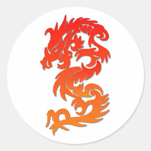 Sticker Rond Dragon chinois