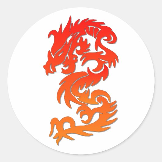 Sticker Rond Dragon chinois (Devant)