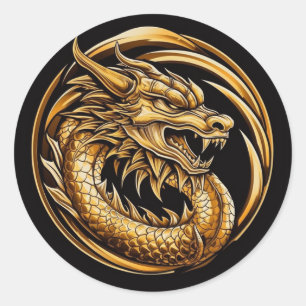 Sticker Rond Dragon chinois