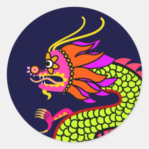 Sticker Rond Dragon chinois