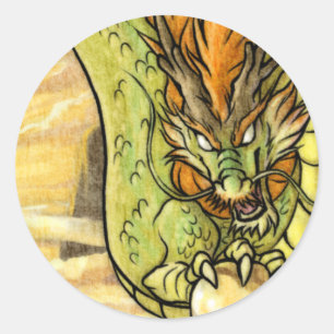 Sticker Rond Dragon chinois