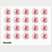 Sticker Rond Dragon chinois, Année du dragon (Feuille)