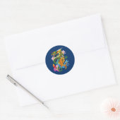 Sticker Rond Dragon chinois vert Koi (Enveloppe)
