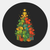 Sticker Rond Dragon Christmas Tree Funny Dragon Xmas  (Devant)